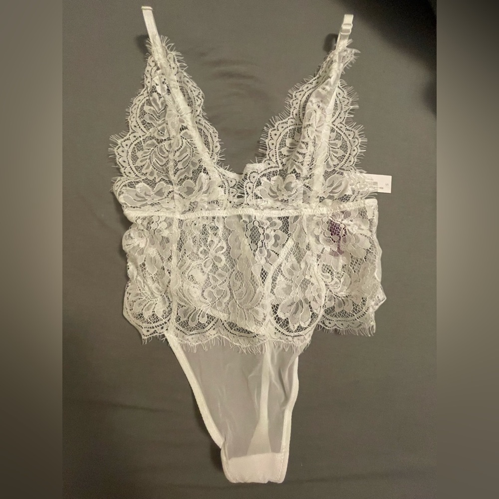 Adore Me White Lingerie Teddy